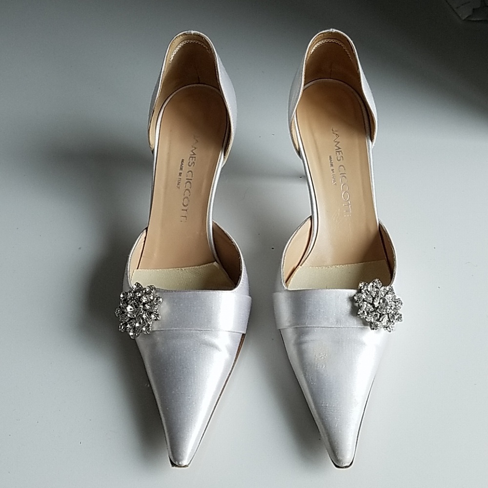 James Ciccotti Evita silk satin pump / wedding